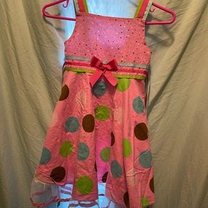 Cute 5t girls ribbon dress. Pink